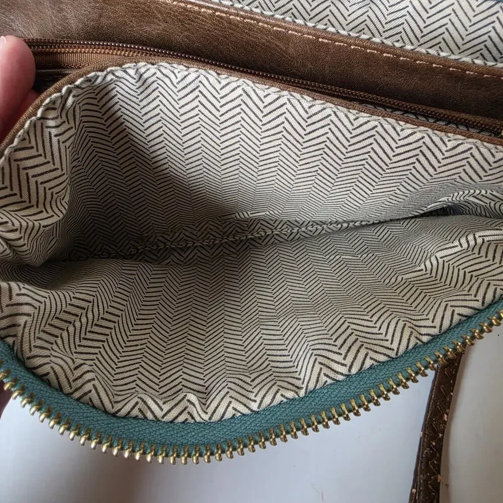 Jen & Co Crossbody Purse Plaid Blue Green Tweed Bag Detachable Straps Wristlet